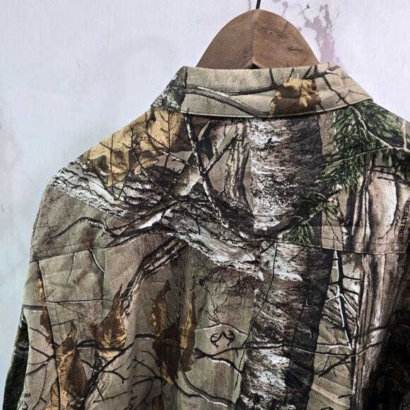 Game Winner Shirt Mens Large Camo Long Sleeve Cotton Button Up Realtree Hunting - Picture 6 of 8